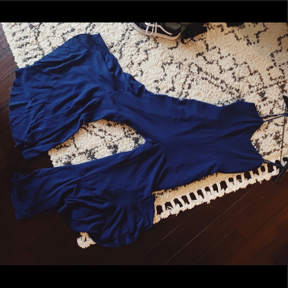 Retro Vintage Navy BB Dakota Blue Pant Romper